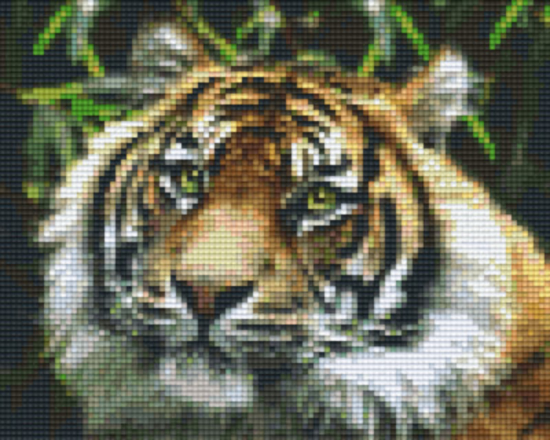 Tiger Four [4] Baseplate PixelHobby Mini-mosaic Art Kit image 0